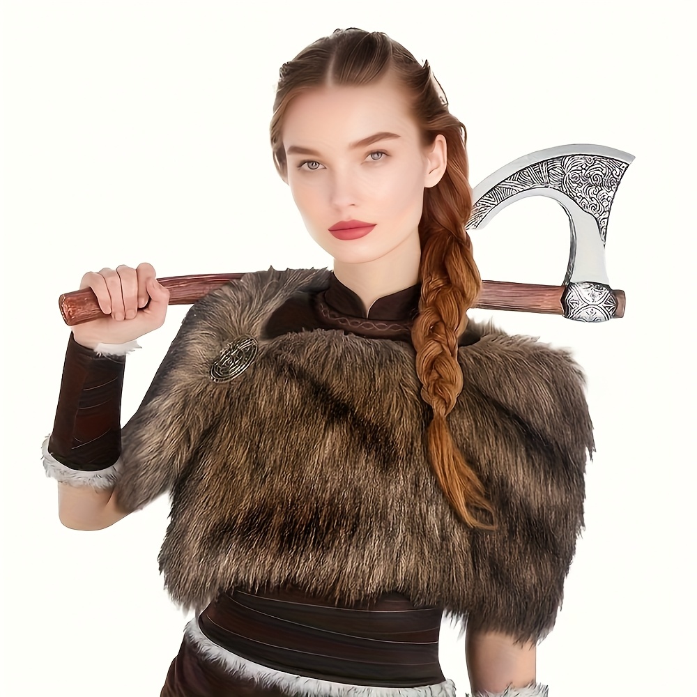 Viking Style Cape Medieval Cape Renaissance Vintage Shield Pin Cape Halloween Ball Cosplay Accessory