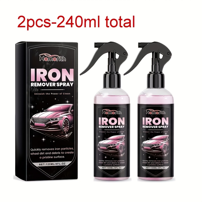TEMU Set Of 2, 120ml/4oz Powerful Iron Eliminator For Car Detailing - Wheel And Brake Cleaner For Cleaning