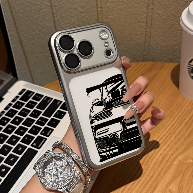 TEMU Phone Case: Pattern Phone Case, Premium Matte Electroplated Pc Case With Lens Protection, Suitable For Iphone 17 Pro 15 14 13 Protective Cover,