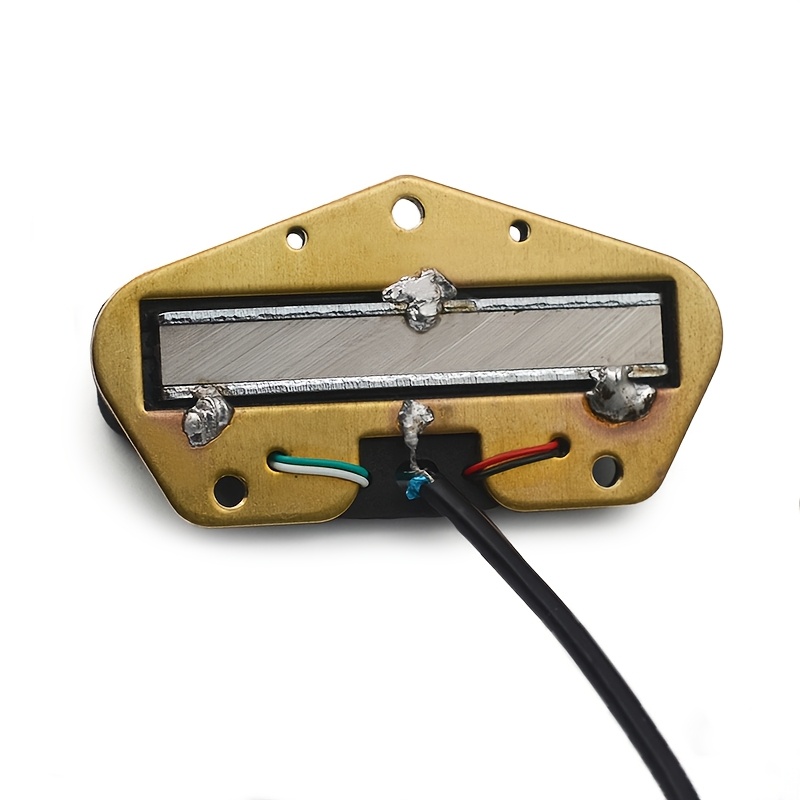 Alnico 2 Single-Coil Electric Guitar Bridge Pickup, 4-Conductor, Hot Rail Humbucker, 9K Golden-Plated Magnet Wire, Metal Construction, with Non-Magnetic Cover, for Uncharged - Black/White/Red/Yellow, Instrument Parts, Highoutput Pickup, Durable Pickup, Precision Wound Coil, Humbucker Pickup, DIY Guitarists, Professional Musicians