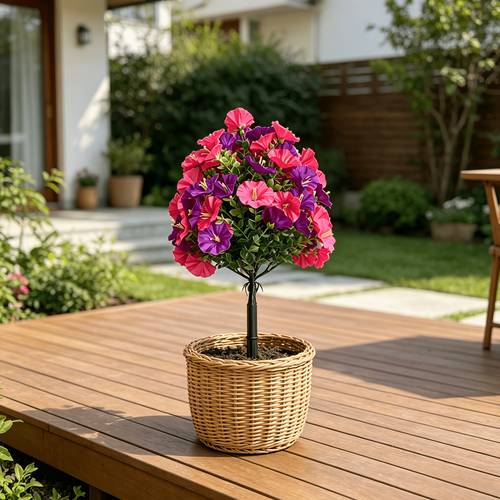 1pc large outdoor decorative two tone with realistic bouquet with green leaves suitable for indoor outdoor holiday decorations durable for and holidays