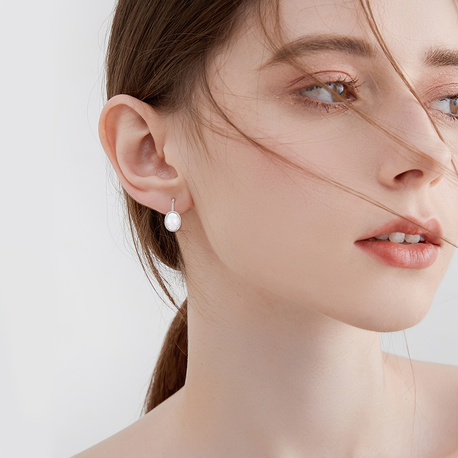 yfn 925 sterling silvery opal earrings for women Product details 2
