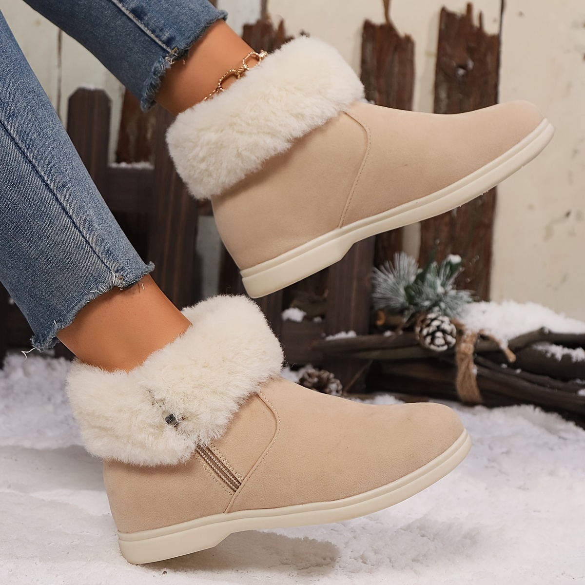 

Cozyplus Fleece-lined Ankle Boots - , , And Comfortable , , Toe , And Fur For