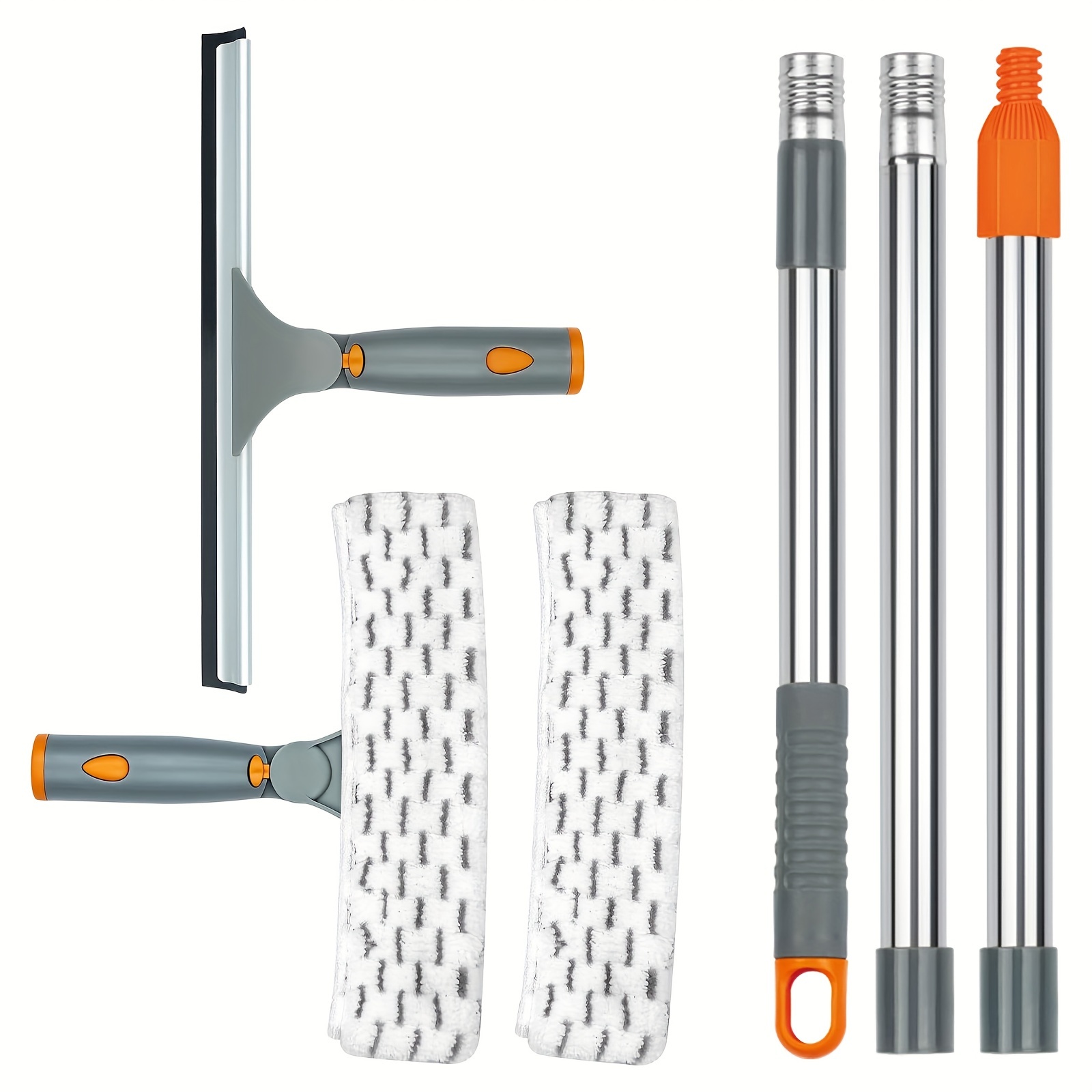 

1 set, Ensemble de nettoyage de vitres extensible avec raclette et tampons pour surfaces vitrées et extérieures, Fournitures de nettoyage, Outil de nettoyage