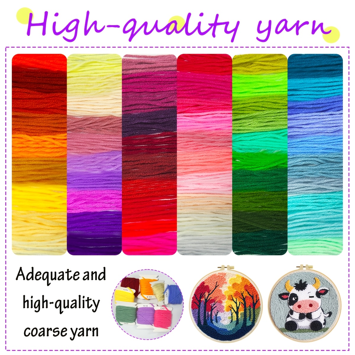 Punch Needle Embroidery Kit with Floral Pattern for Beginners