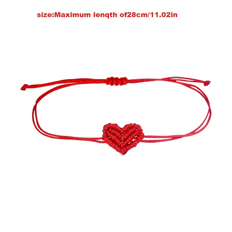 Set of 4 Handmade Heart-Shaped Bracelets, Unisex Gift