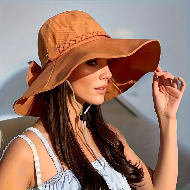 Versatile Floral Sun Hat Wide Brim Foldable Adjustable - Temu