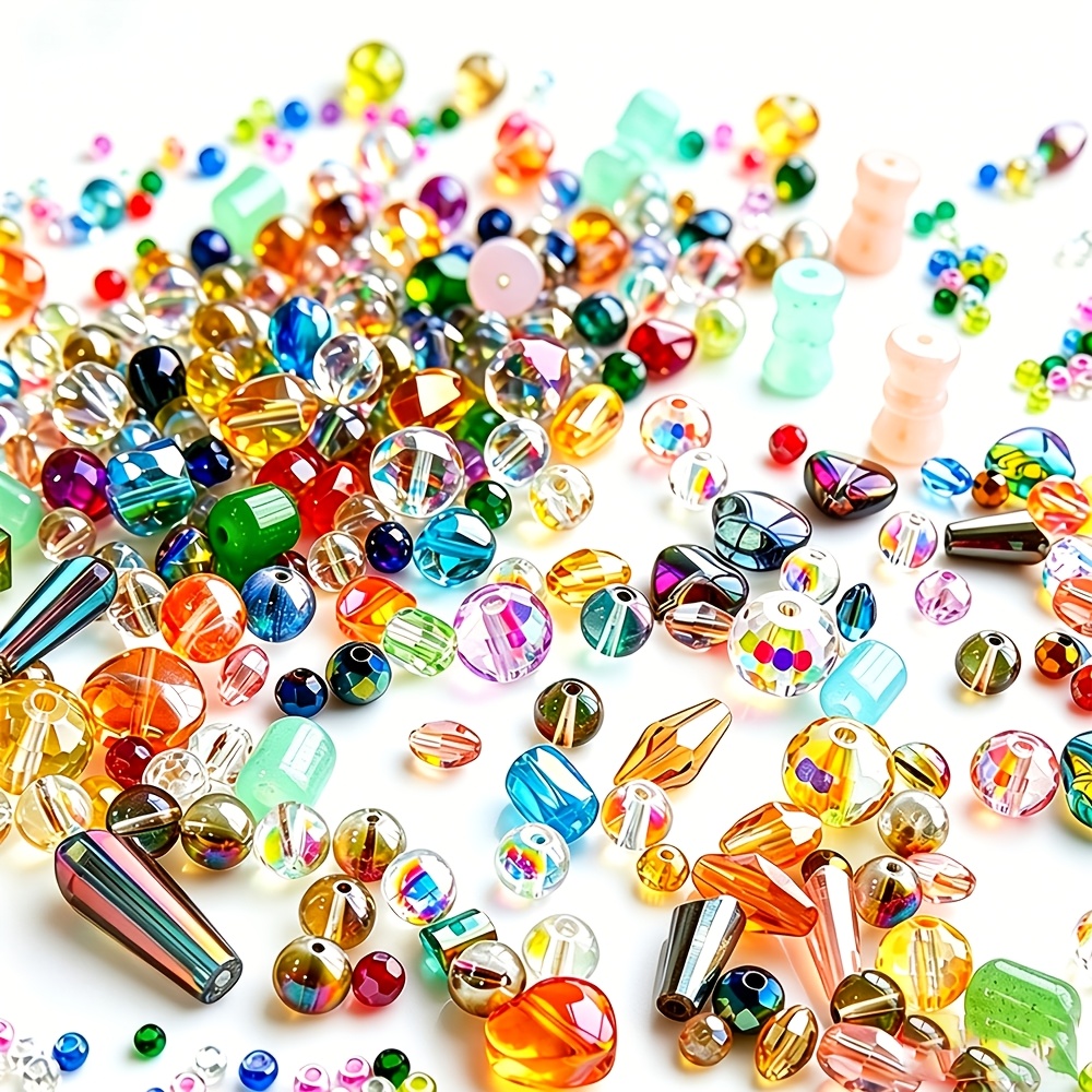 TEMU Perles de verre assorties - Idéales pour la création de bijoux | Perles de cristal colorées de 2 à 16 mm | Convient pour , l'artisanat et les