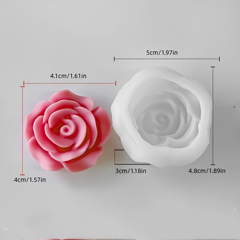 TEMU Large & Small Suitable For Home Decor Rose Mold - Silicone Demolding For Aromatherapy Candles, Epoxy Resin Crafts, Clay Plaster Casting | Candle