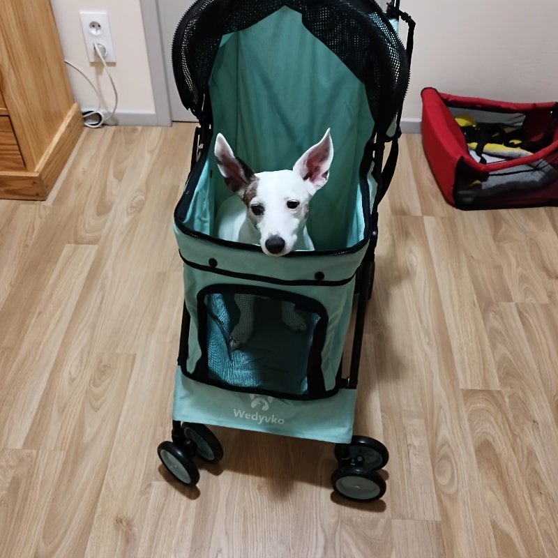 Dog Stroller for Small Dogs and Cats with Storage Basket
