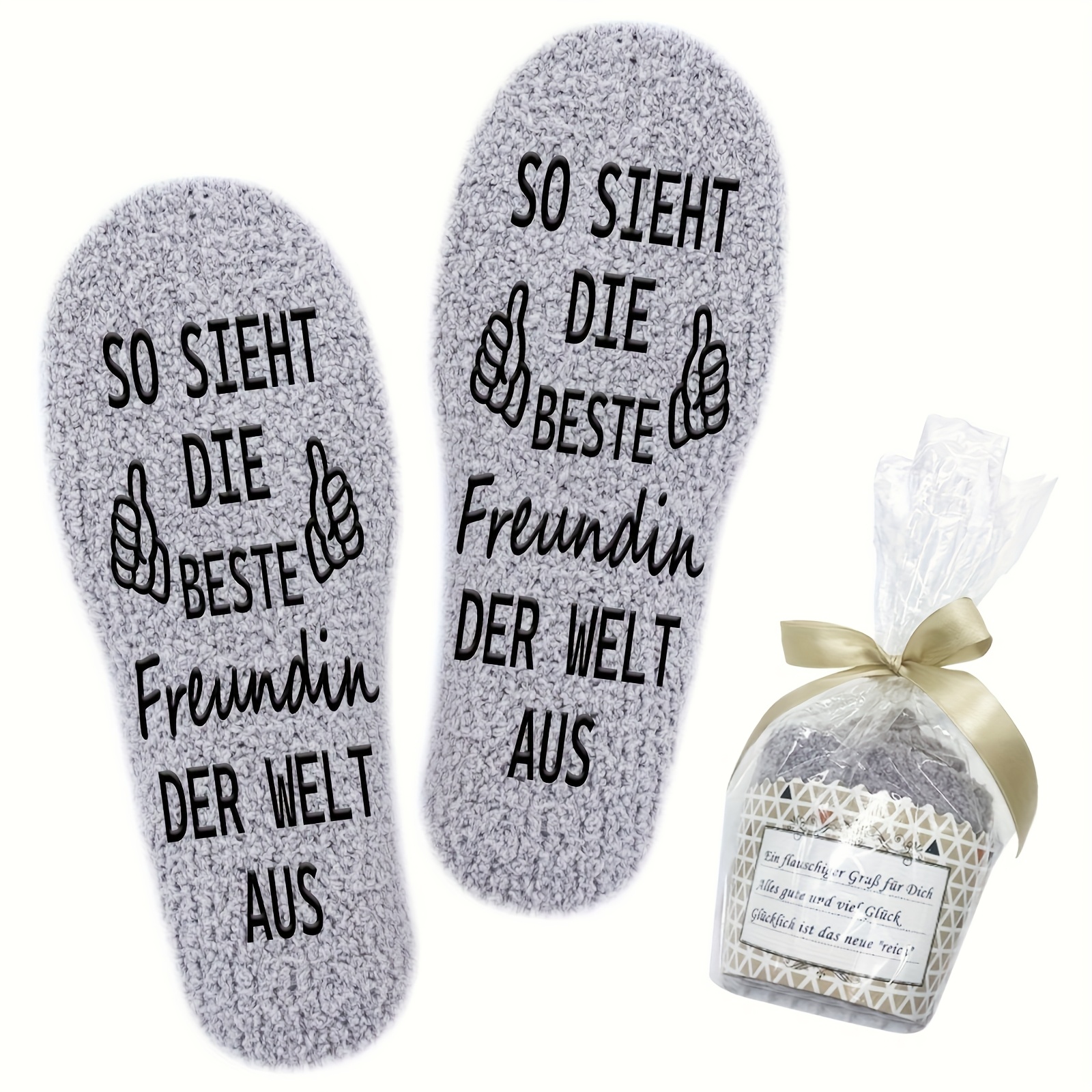 Image of 1 Pair Of " What The Best Girlfriend In The World Looks Like" Fuzzy Socks Girlfriend Gifts Women's Christmas Gifts Best Friend Gifts Women's Comfy Socks Women's Birthday Gifts Women's Gift Ideas