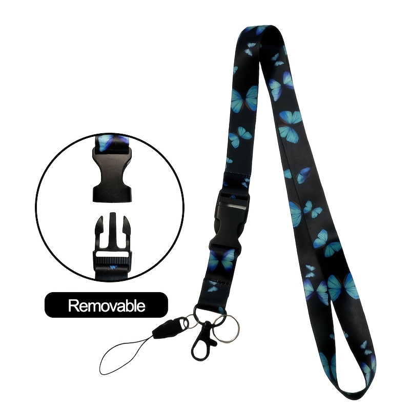 TEMU 2d Creative Card Holder Lanyard With Key Ring & Phone Connector, Versatile Strap For Keys, Keychains, Wallets, Ids, Mobile Phones, Badges & Id