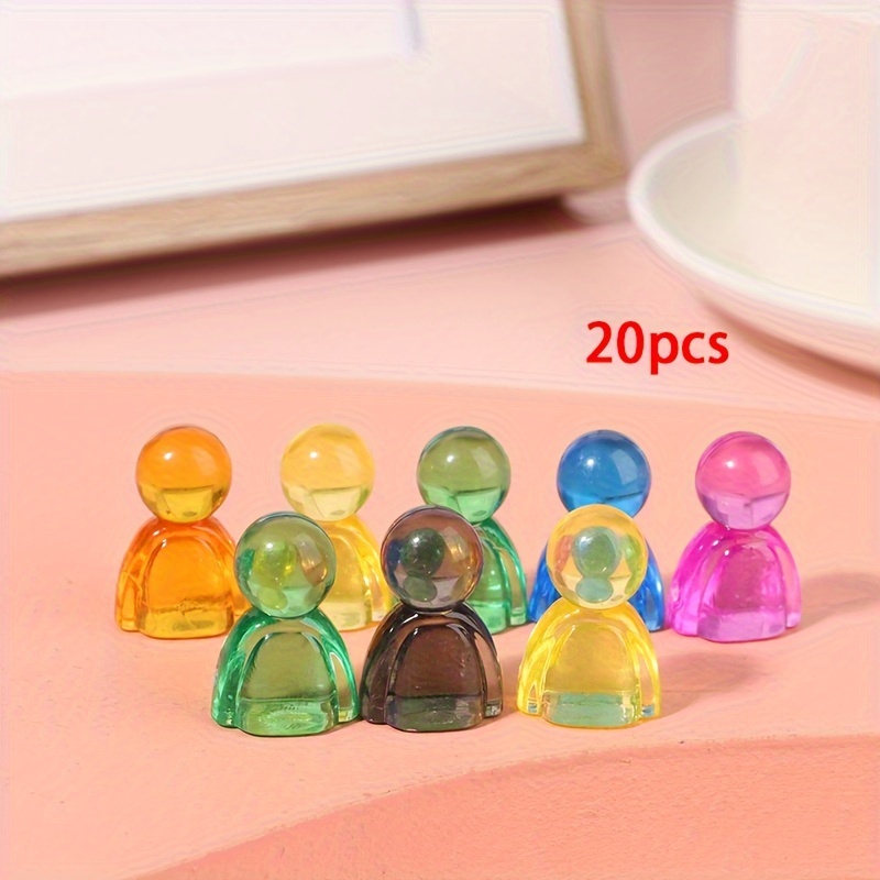 

20pcs 24*16*12mm Games Markers Acrylic Interact Game Colorful Humanoid Chess Pieces For Board Game Card Accessories, Random Color