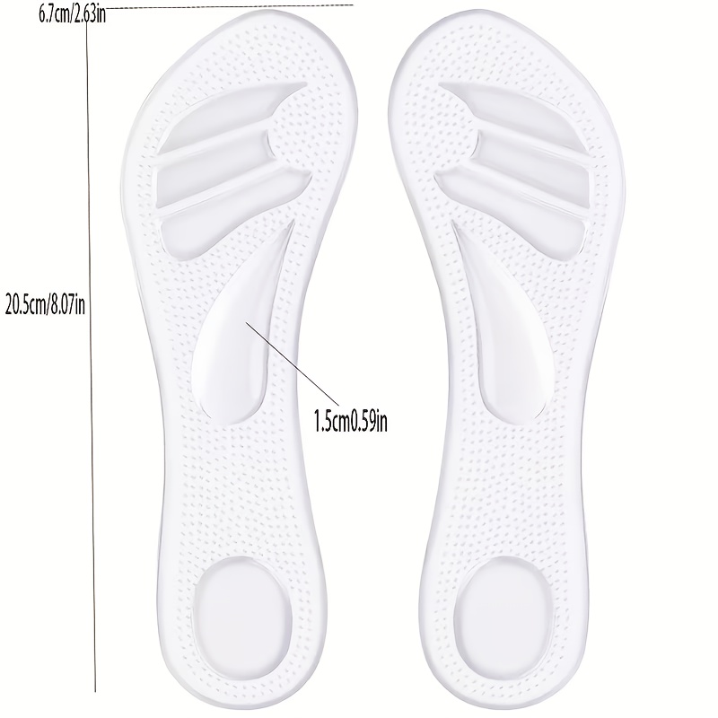 TEMU Women's Silicone Shoe Insoles, Shock-absorbing Soft Gel Insoles, Comfortable And Breathable, Suitable For High Heels And Sandals, Anti-slip