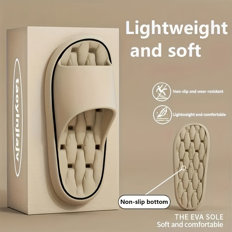 Image of Unisex, Women's Soft And Casual Slippers, Summer Indoor/outdoor Bathroom Shower Slippers With Hollow-out Drain Holes And Anti-slip Design, Women Shoes