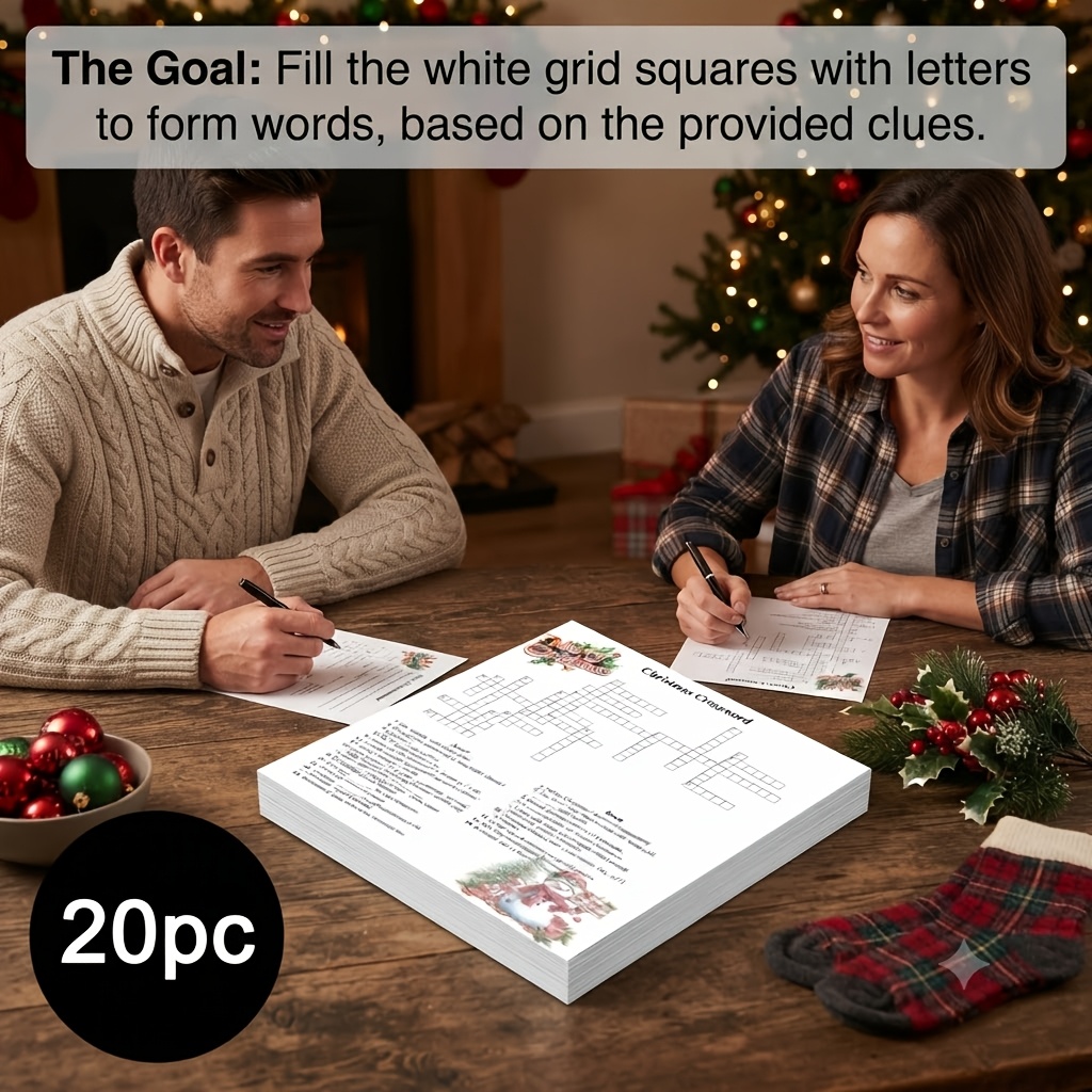 Christmas Crossword Game, 1pc/20pcs/30pcs