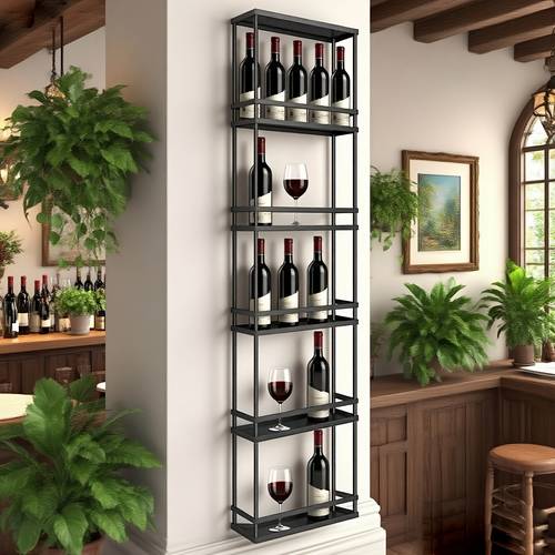 bar wine rack shelf wall mounted pillar display rack modern wrought iron against the wall creative wine cabinet wine rack flower stand