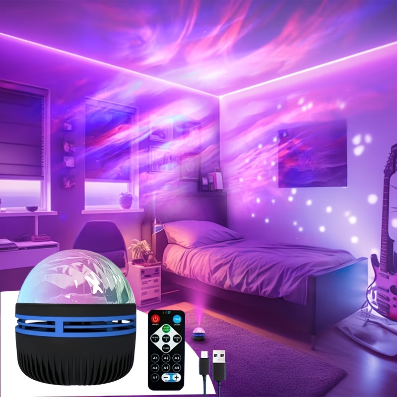 the   projector with a remotecontrol features a     usb and is suitable forcreating a relaxing atmosphere inoffices or homes with its purple   it   an   gift fornational day labor day