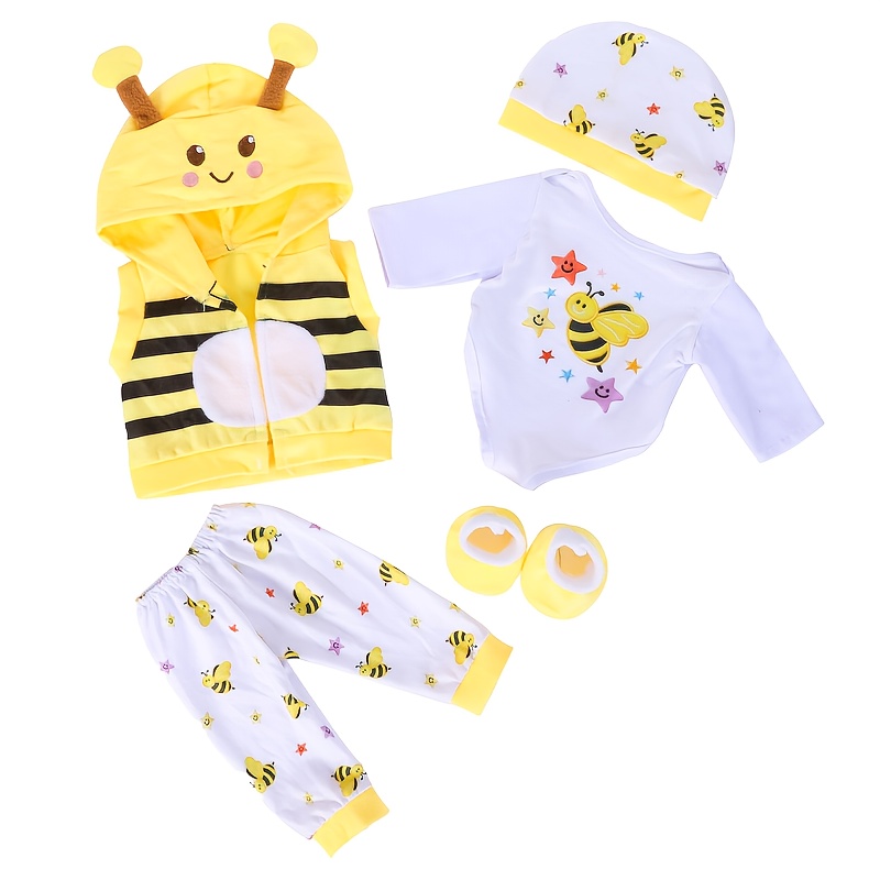 Image of A New Set Of Doll Clothes Featuring A Comfortable Jacket And Shirt With Adorable Patterns, With Pants, A Hat, And Tiny Shoes - A 6pcs Value Bundle That Makes