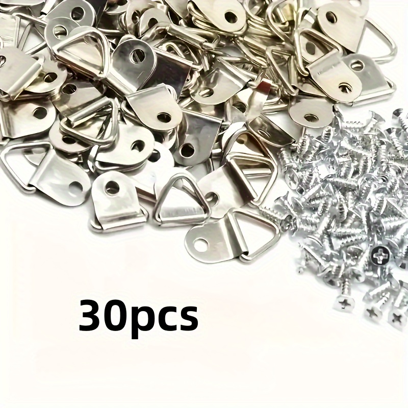 30/80pcs, Metal Triangular Frame Hooks With Screws, Wall-mounted, , , For Picture Frames, Art Display Hardware Additions