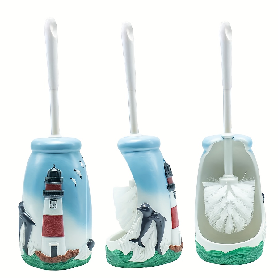 Ceramic lighthouse toilet brush holder discount