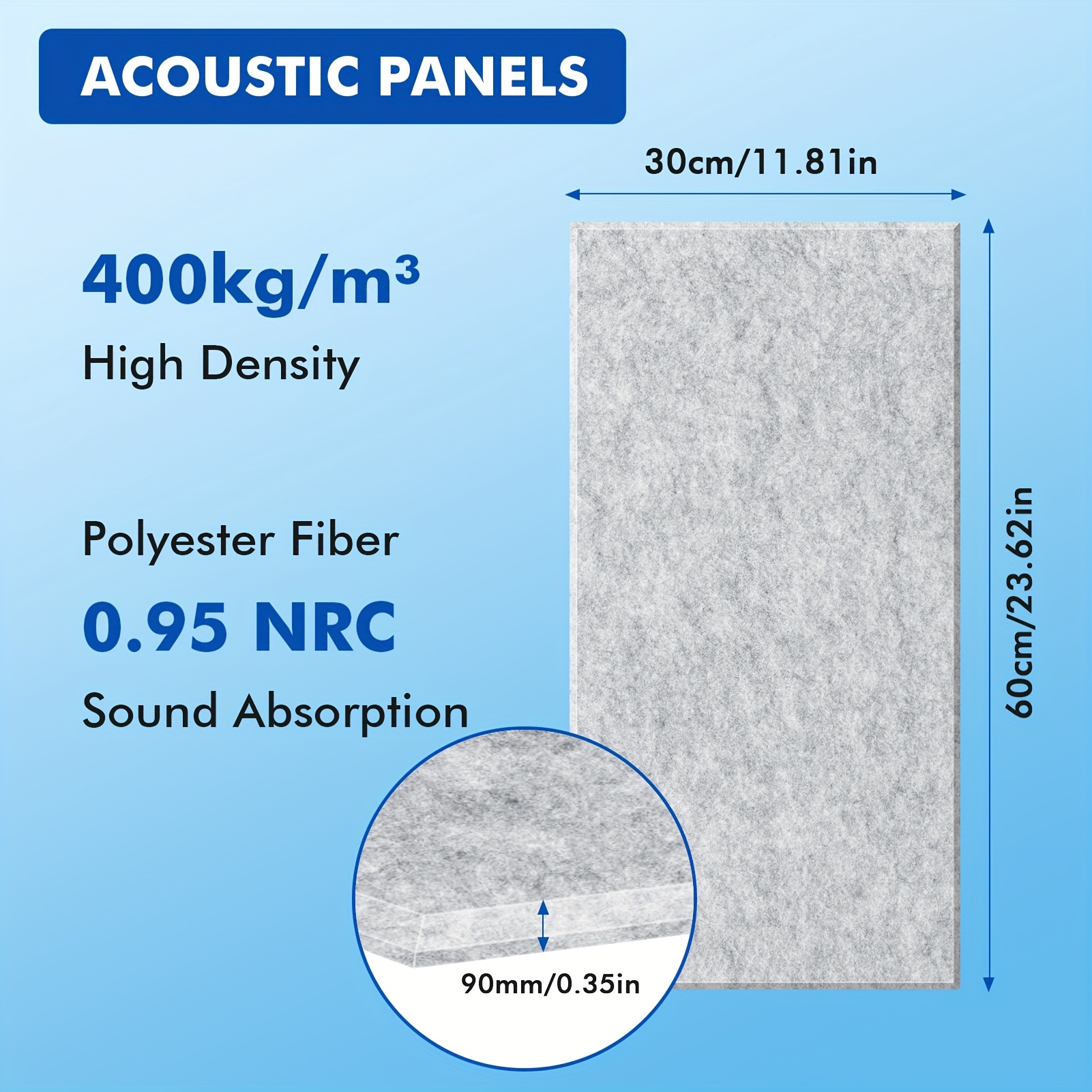 Image of 16 Pack Of Self-adhesive Acoustic Foam Panels For Soundproofing In Recording , Meeting Rooms, And Broadcast Areas - Foam Material For Reducing White Noise
