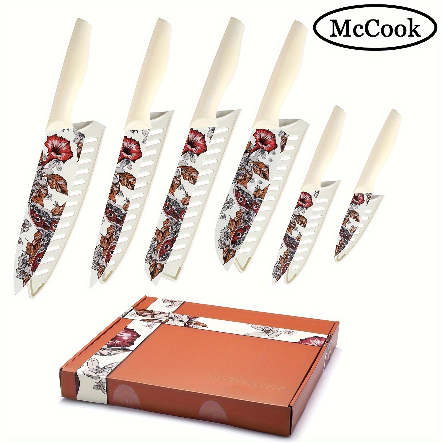 

Mccook Knife Set For , Mtea68 12- Knife Set, And Steel Knives Guards, 6 Knives 6 Knives