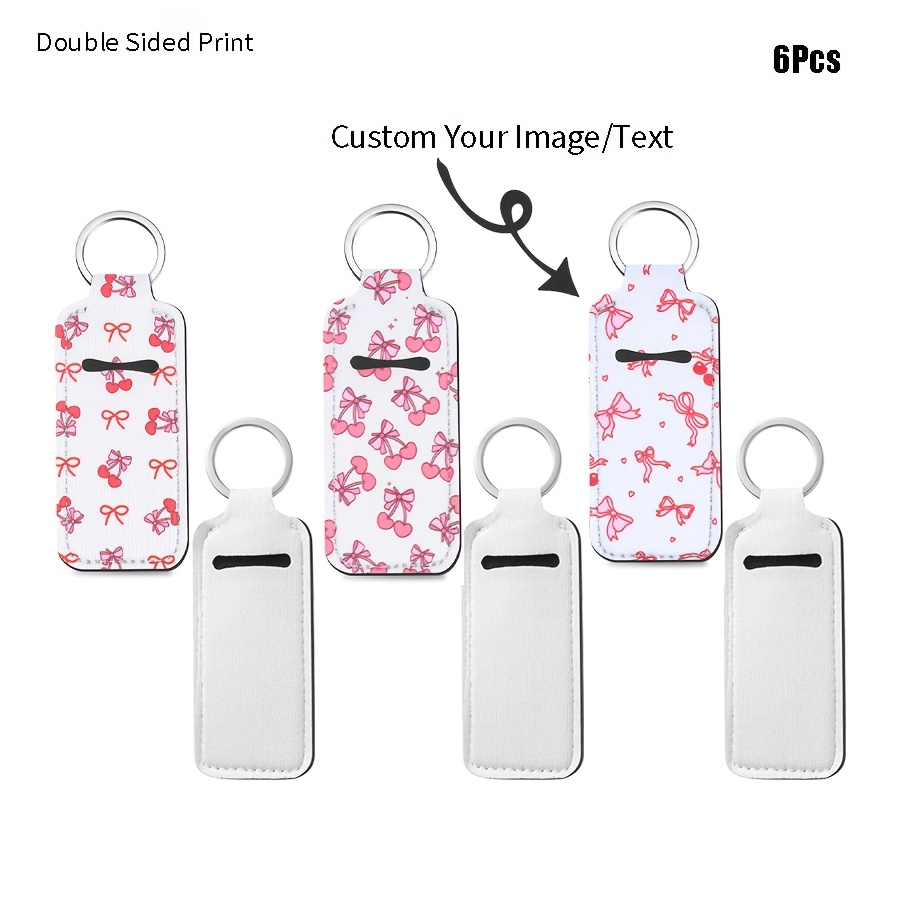 TEMU 6pcs/10pcs Étui à rouge à lèvres personnalisé DIY Photo Texte Créatif Étui à rouge à lèvres personnalisé Baume à lèvres Impression double face