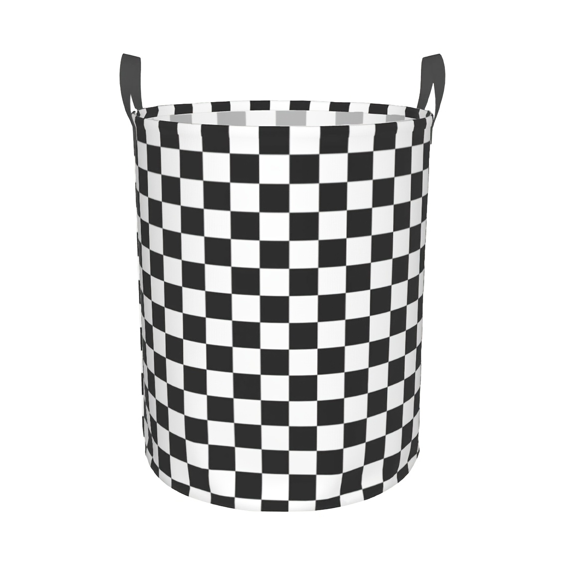 TEMU 1pc And White Checkerboard Pattern With Handle, Dirty Clothes Blue. Foldable, Durable, Easy To Clean, Suitable For Use In Bedrooms, Bathrooms,