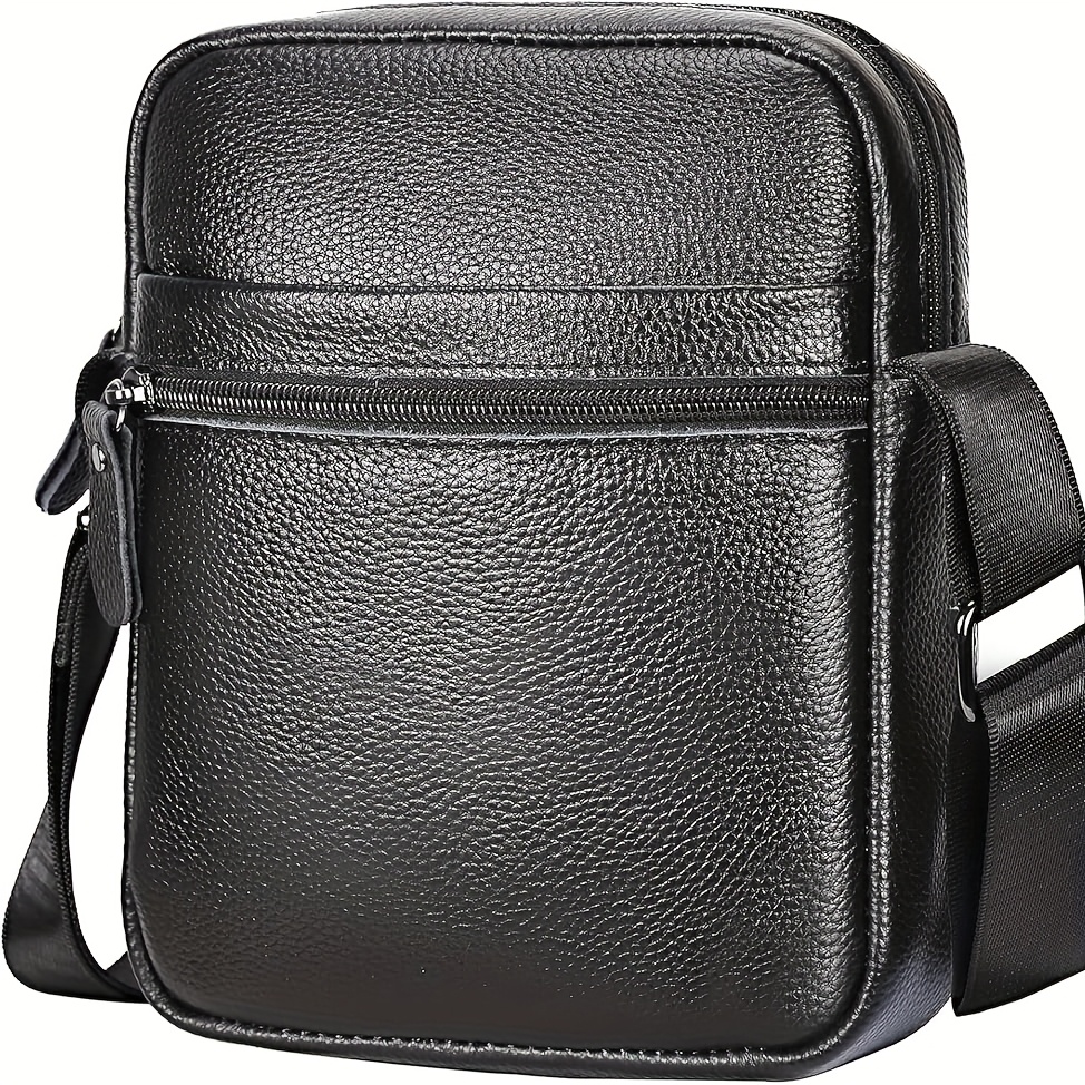Image of Leathario Men's Crossbody Bag, Men's Leather Shoulder Bag, Easy Design, Small Size, Large Capacity Men's Bag, Suitable For Daily Life, Leisure, Work, Local Warehouse