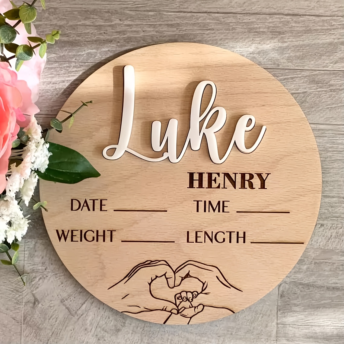 

Custom 3d Wooden Name Sign - Personalized Announcement Plaque, Shower & Room Decor, Gift Idea,