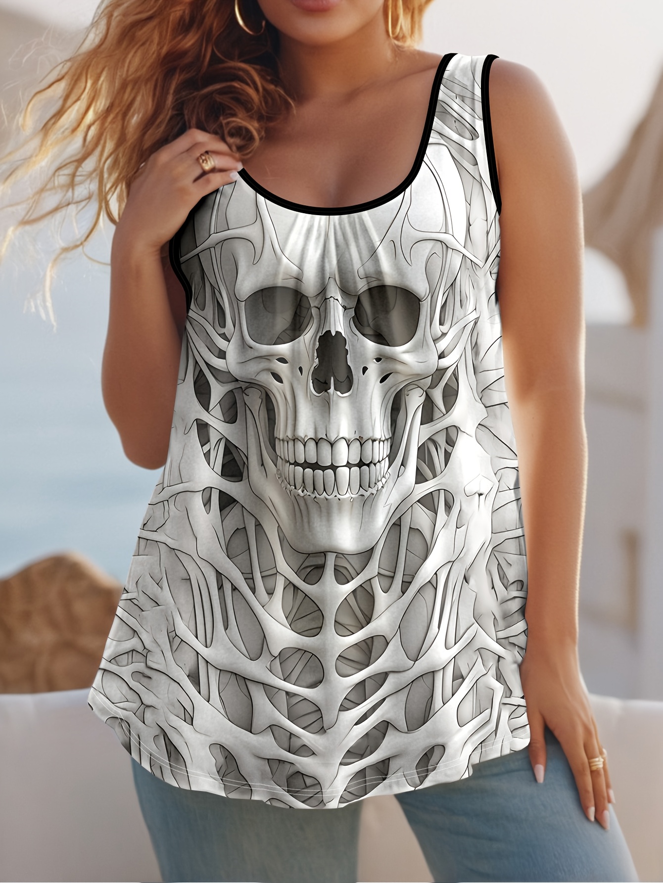 Harley-Davidson® Men's Chrome Skull Graphic Cotton Tank Top