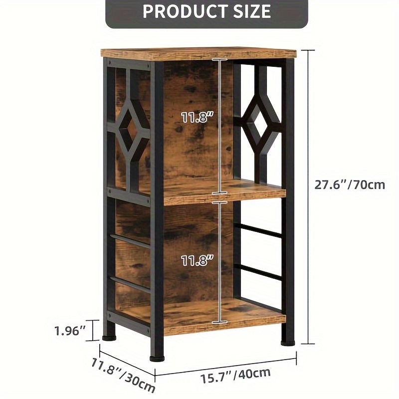 

Gardnfun 3- Tier Bookshelf, Famhouse Small Bookshelf For Small Space, Freestanding Wood Open Storage Bookcase, Mini Shelf Stand For Entryway, Living Room, Home, Office