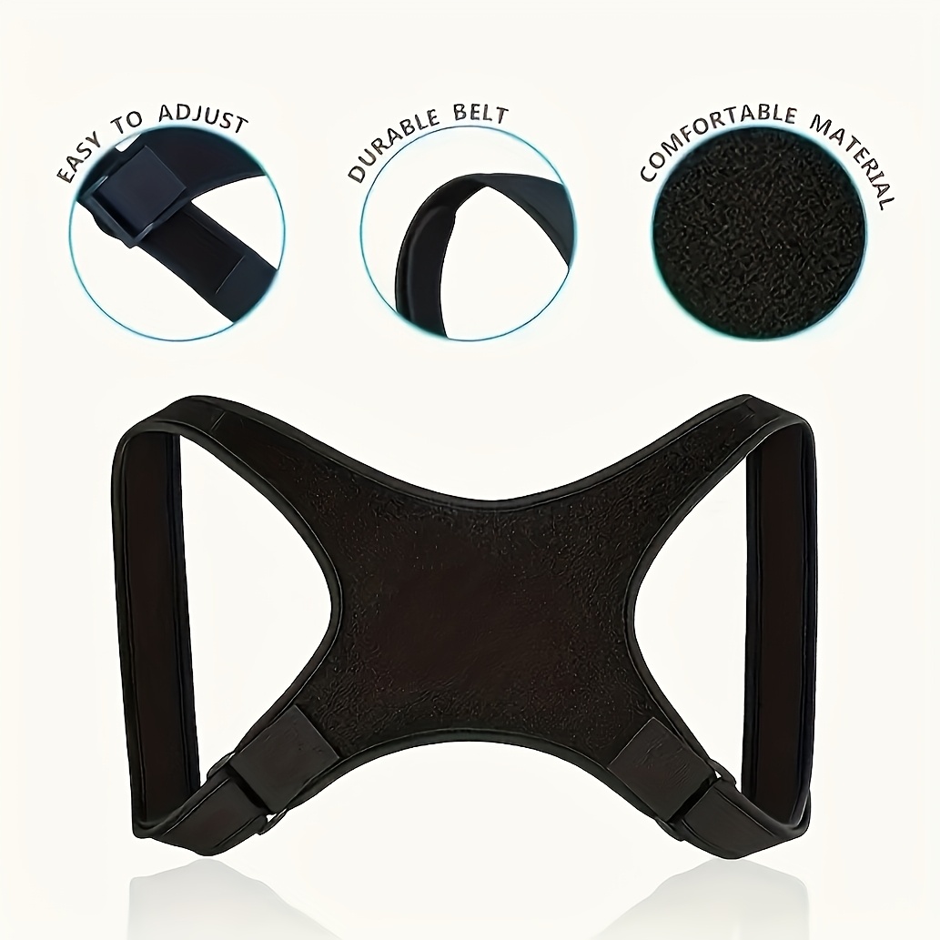Cinturón corrector de postura ajustable - Soporte ergonómico de la columna cervical, diseño de malla transpirable, no necesita energía, tamaño único que se adapta a todos para uso diario y espalda, cinturón corrector de postura, cinturón cómodo, cinturón seguro