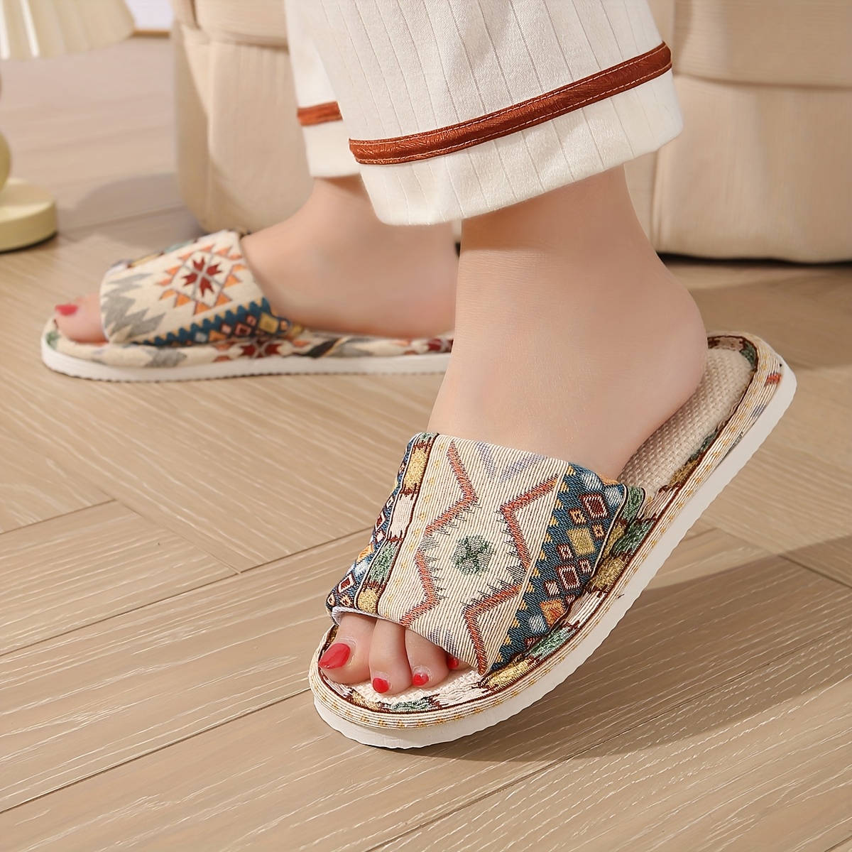 New Casual Open-Toe Slippers. Indoor/Outdoor Non-Slip Open-Toe Slippers, Women Shoes