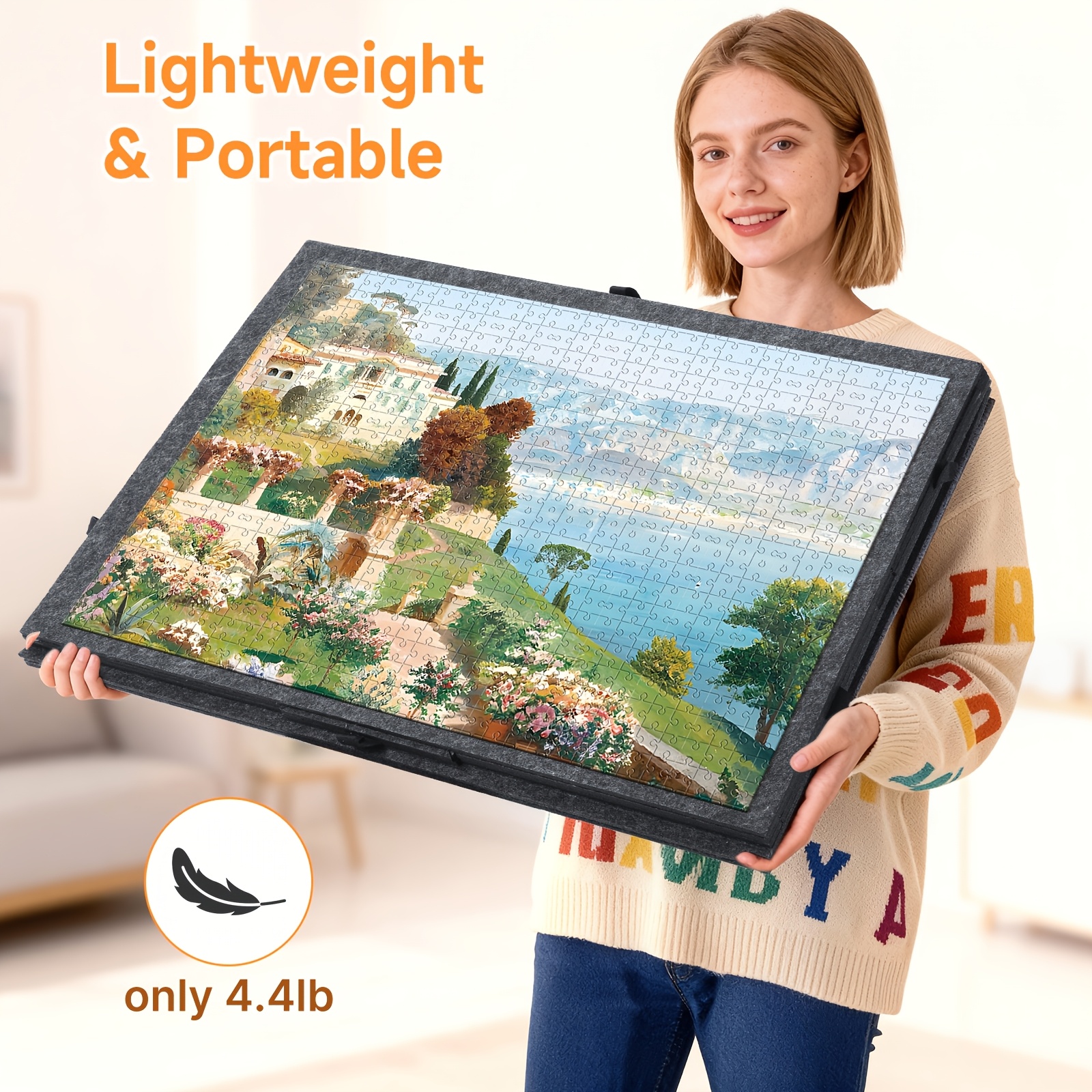 Puzzle Table with Drawers, Puzzle Mat for Up to 1000pcs Of   Puzzle, Portable Puzzle Table with 6 Drawers (Extra Large)