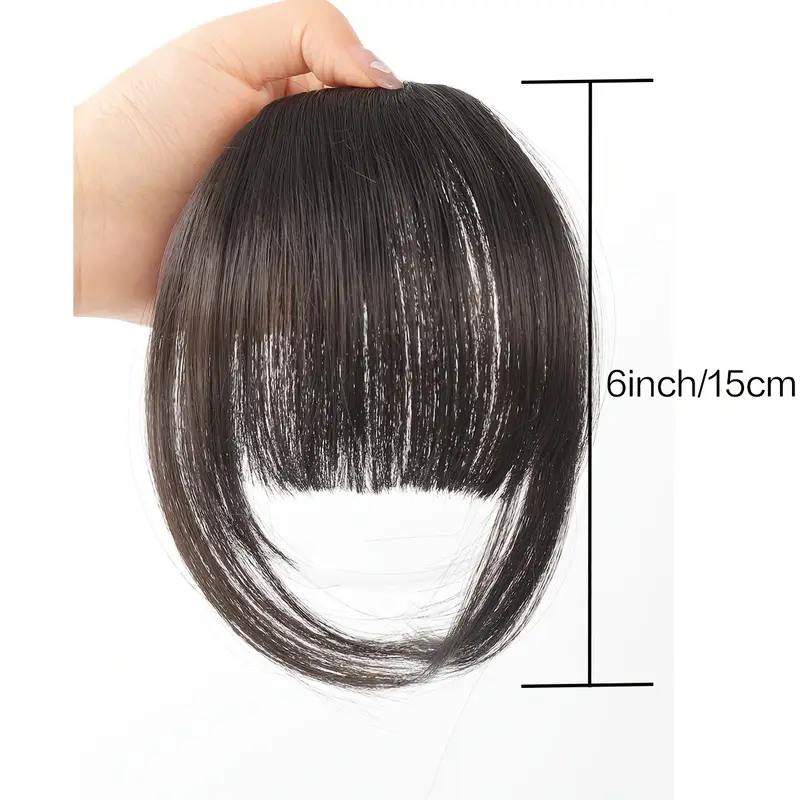 1pc clip in bangs front neat bangs hairpiece synthetic false hair piece bangs hairpiece clip in hair extensions for women girls golden gray heat resistant suitable for daily wear cosplay music festivals parties holidays details 1