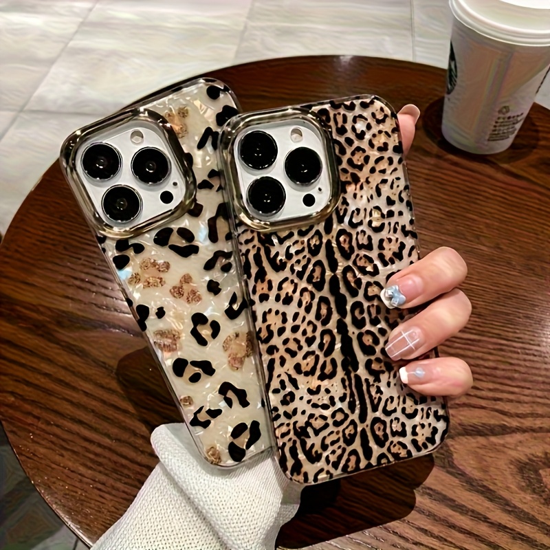 TEMU Coque de téléphone : Lot de 2 coques pour iPhone 7/8/11/12/13/14/15/16 Plus/Pro Max, avec un nouveau motif à double imprimé léopard, compatible