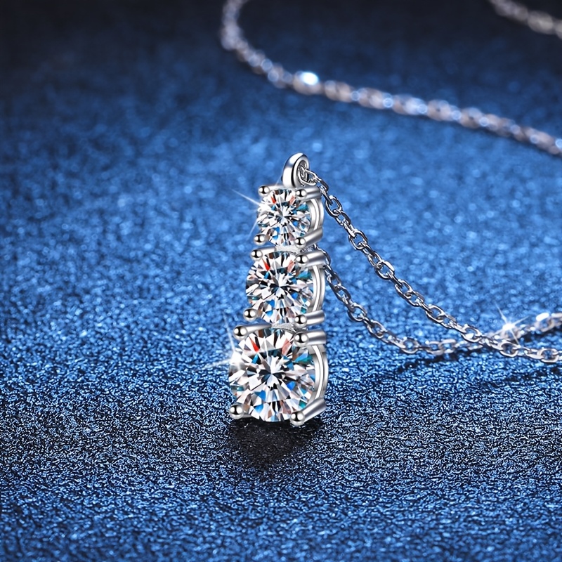 TEMU Collana con ciondolo di zirconia elegante e lussuosa, simile a una moissanite, perfetta per il tragitto giornaliero, feste, vacanze, festival
