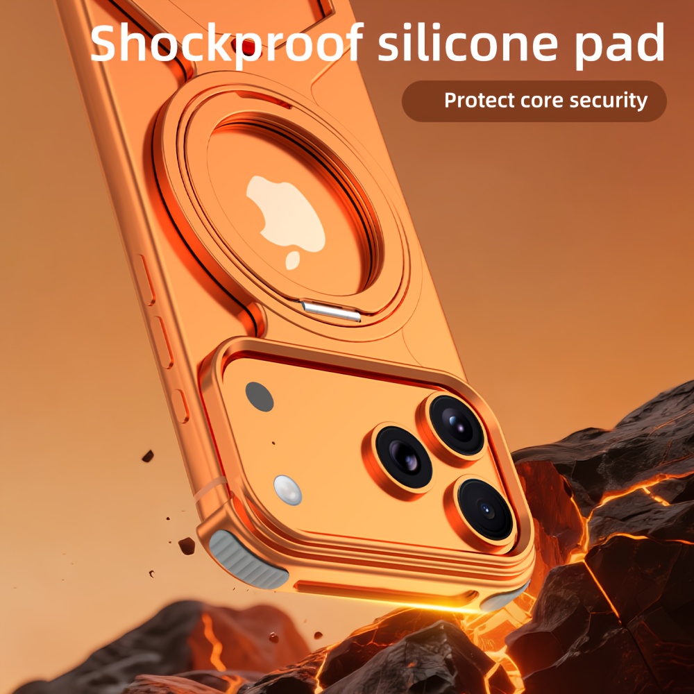 Phone Case - Compatible with Iphone 17/Iphone 17 Pro Max/Iphone 17 Air/Iphone 17 Pro[Metal Invisible Magnetic Stand Case]360-Degree Rotating Magnetic Stand with Borderless Hollow Heat Dissipation Protection Case