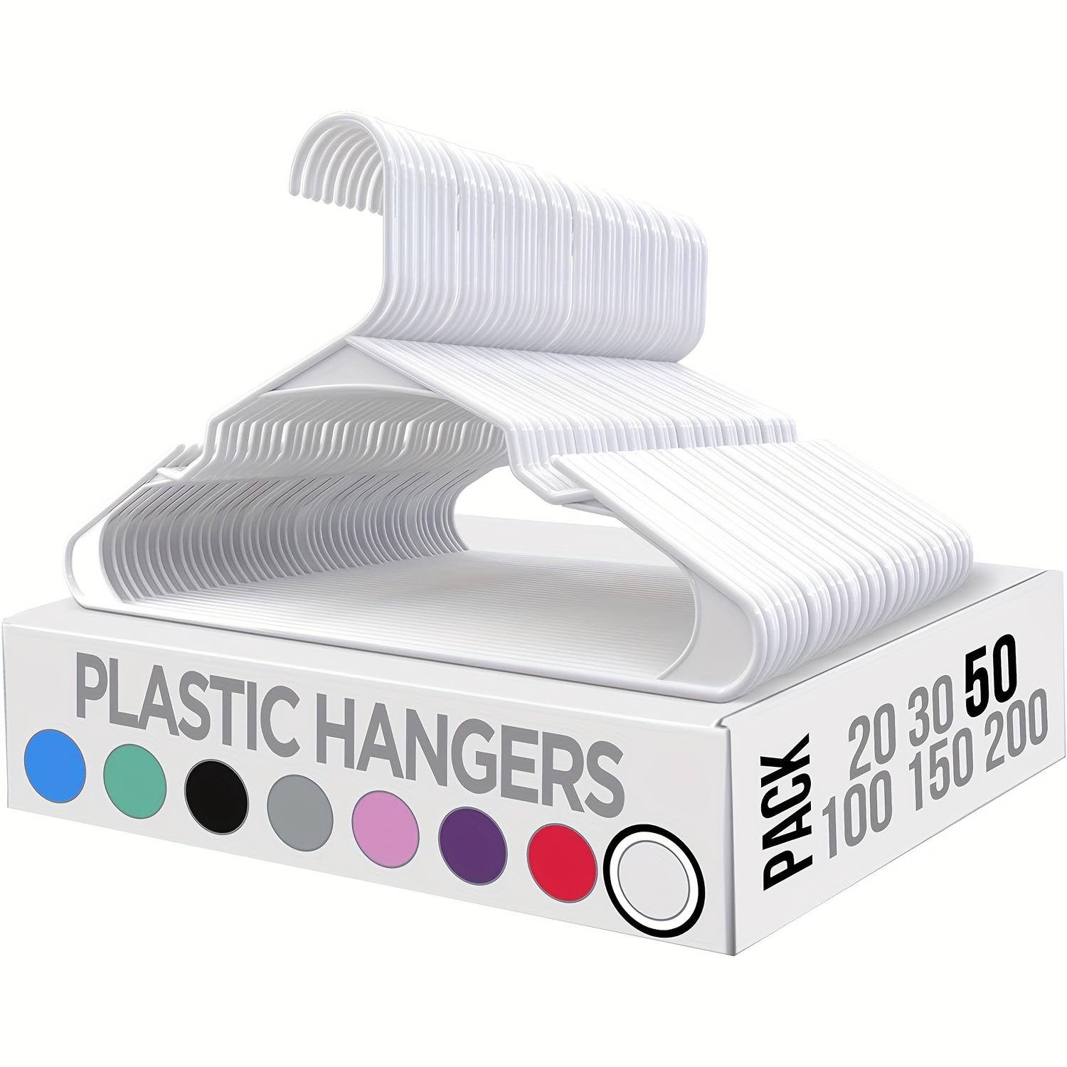 

50pcs -saving Plastic Clothes Hangers Shoulder - , Hangers For ()