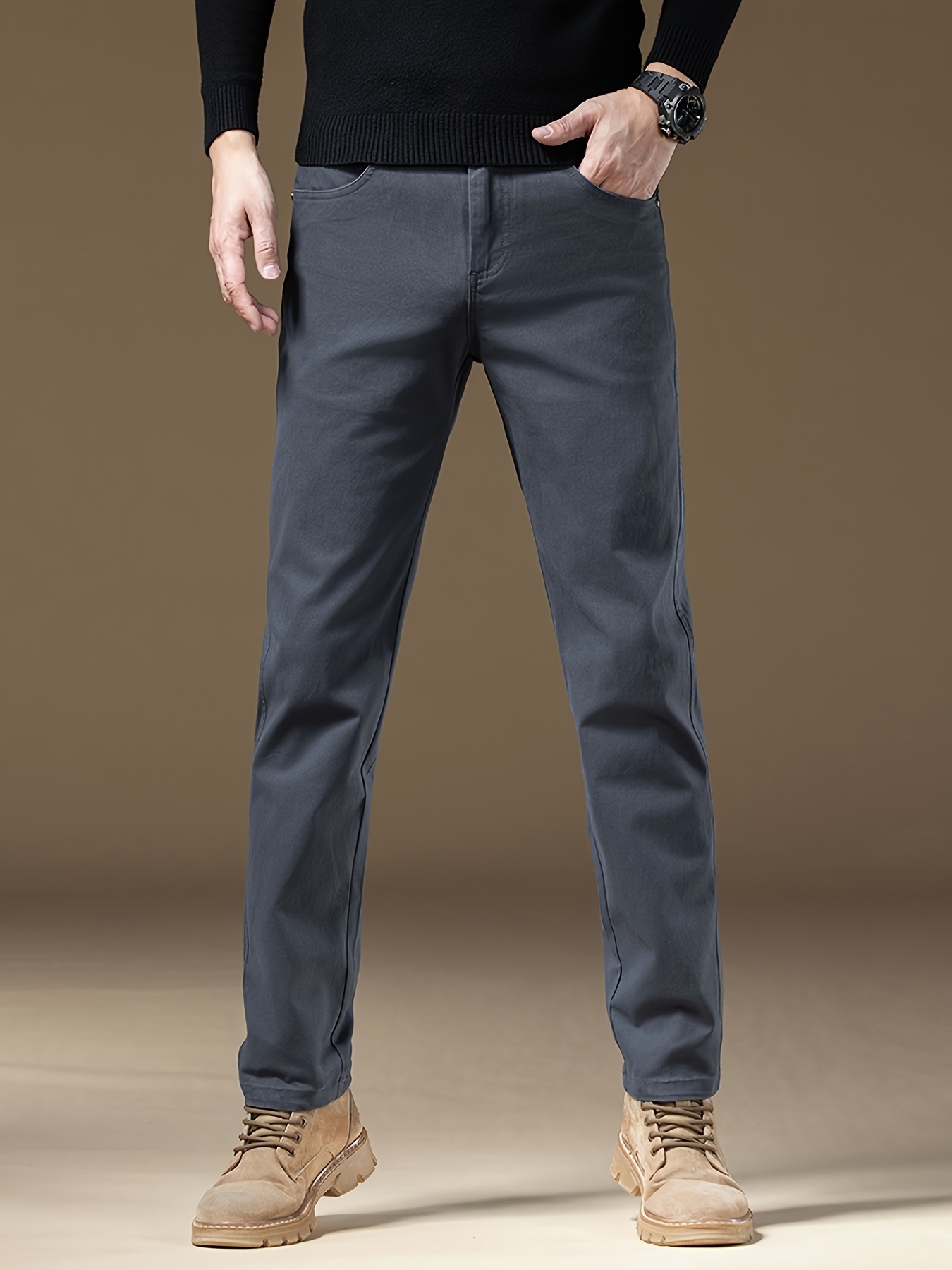 men' cotton chino pants light business formal - Temu Canada