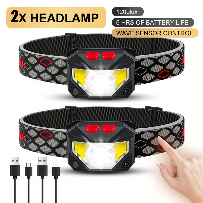 Led Headlamp Flashlight Motion Sensor Head Lamp Waterproof - Temu Canada