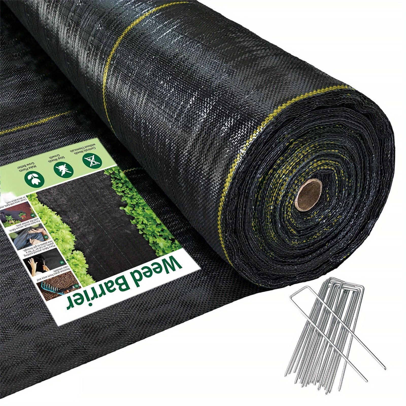 5.8 Oz Heavy Duty Weed Barrier Fabric - 3ft X 300ft, UV Stabilized, For Landscaping & Garden Beds