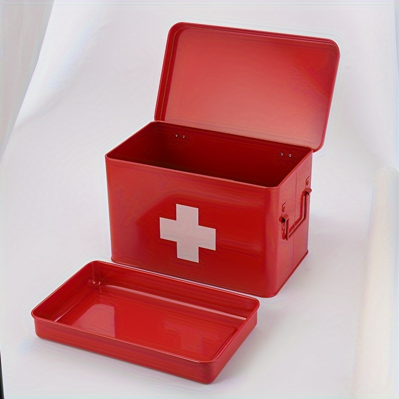 Family Medicine Storage Box Durable Metal Pills Box - Temu