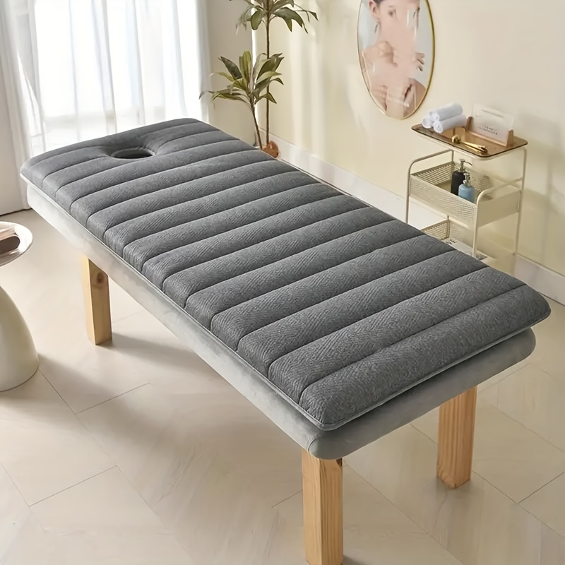 TEMU Massage Table Topper - Lash Bed Foam Topper With Non - Slip Feature & Face Elastic Bands, Spa Massage Table Pad