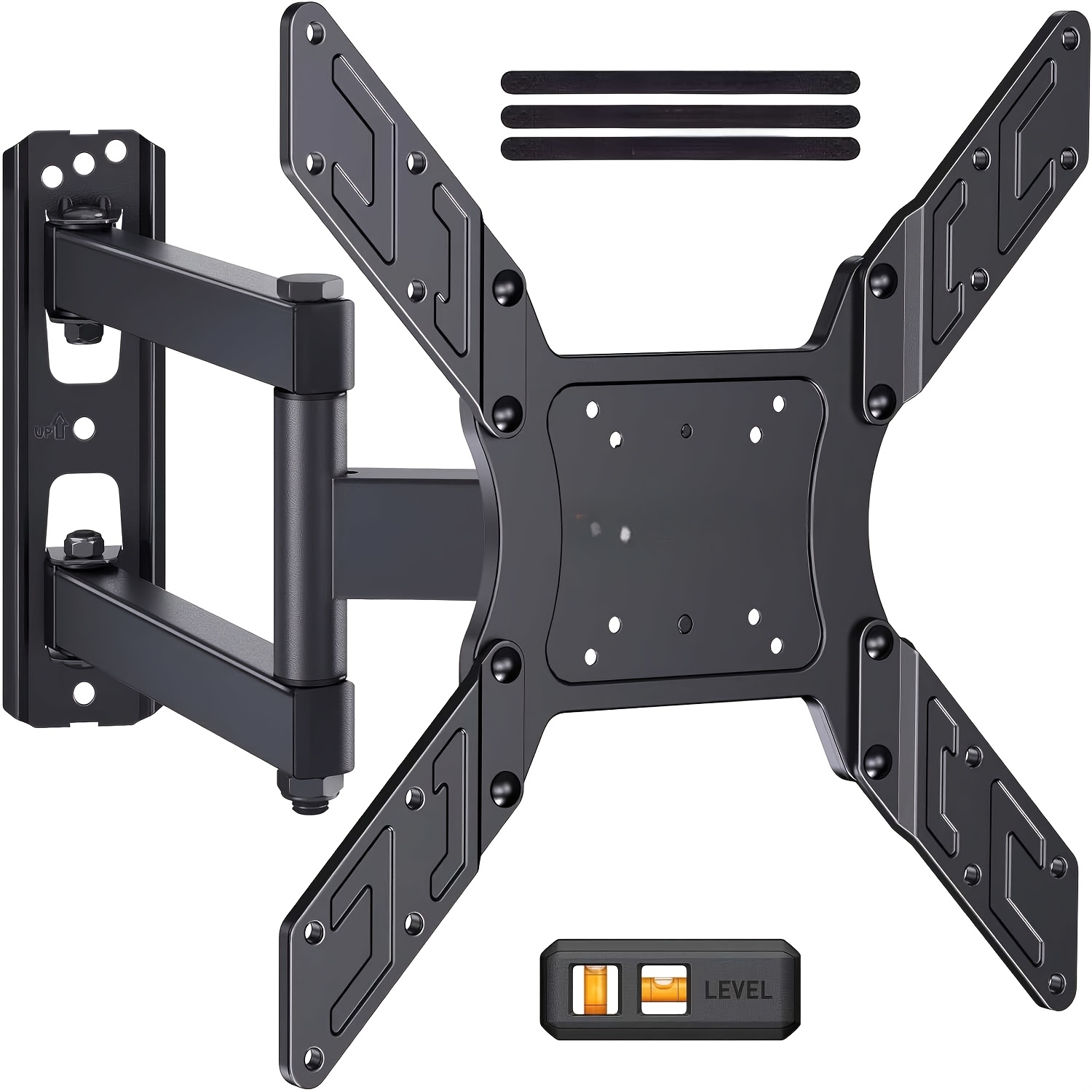Image of A Wall-mounted Tv Bracket That Can Swivel And Tilt, Suitable For Flat And Curved Screens Ranging From 26 To 60 Inches And Weighing Up To 45 Kg, With A Vesa Size Of 400 X 400 Mm