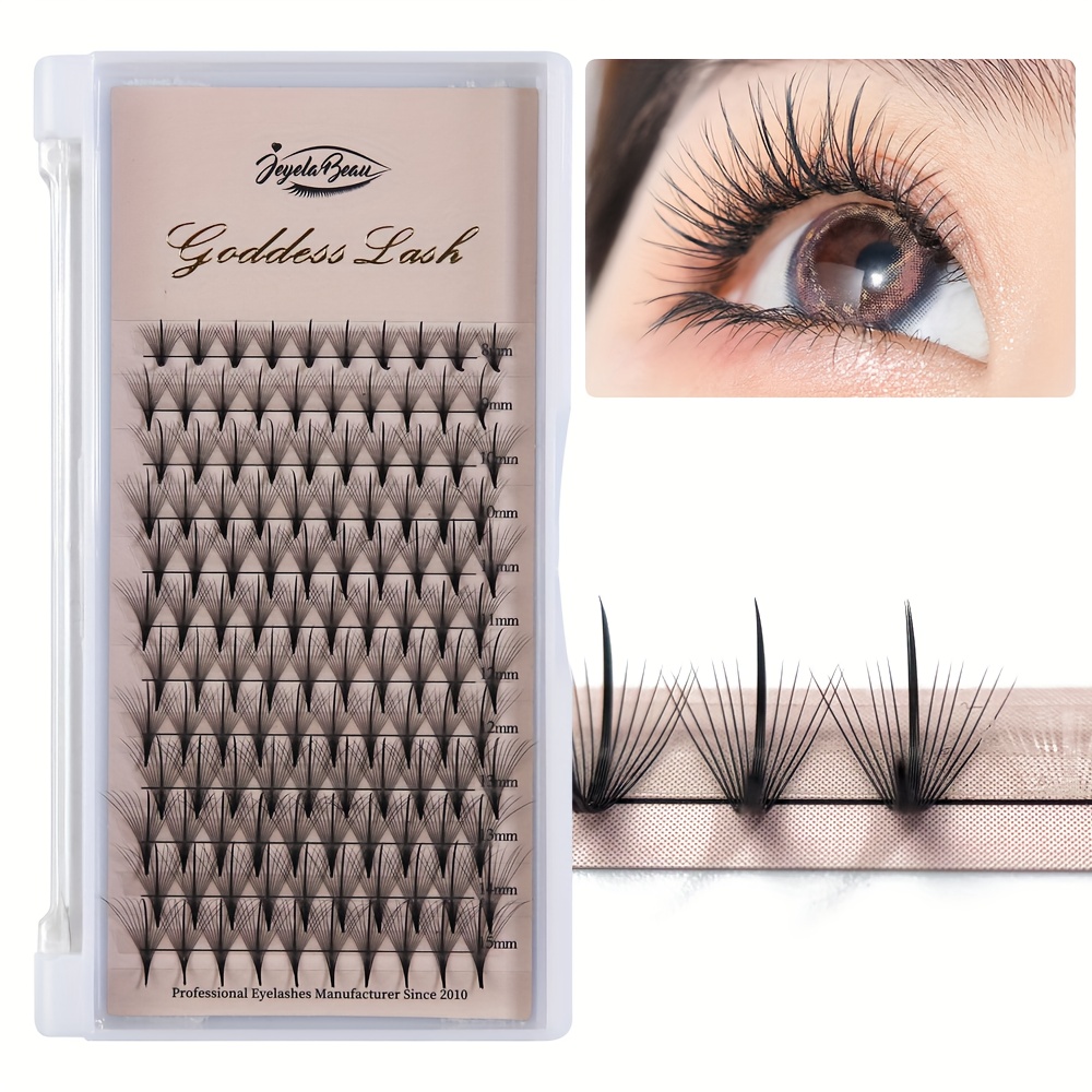 Jeyelabeau Premade Wispy Fan Lashes Russia Volume Fans Eyelash Extension 13d Individual Sandwich Mink Spike Lash Cluster