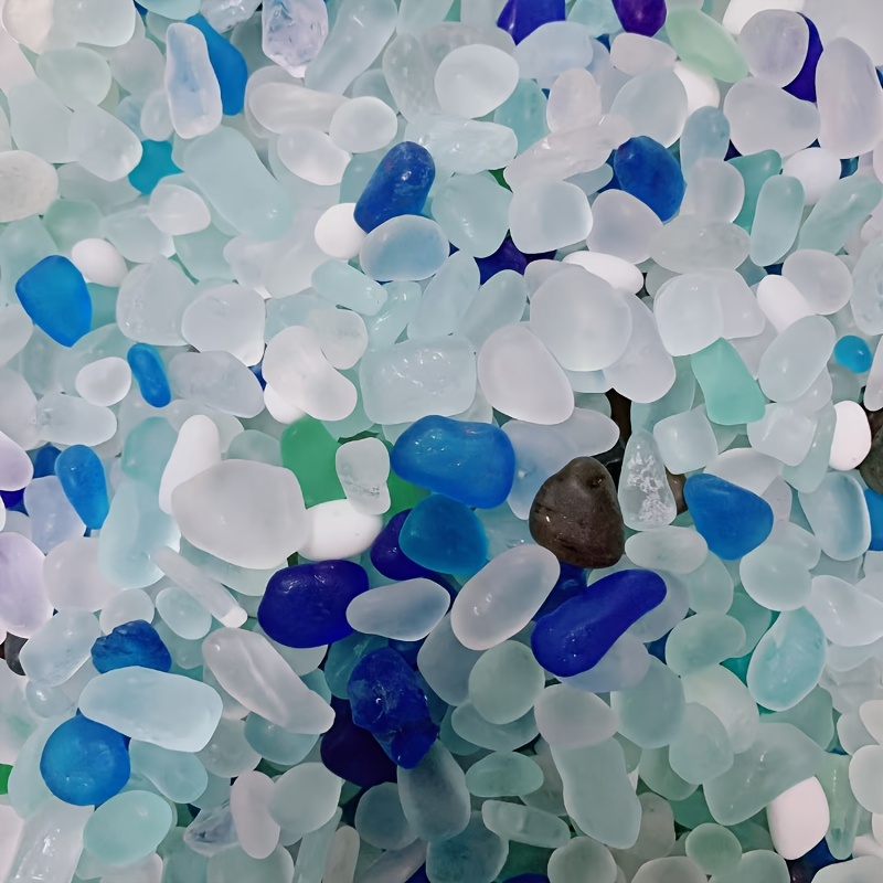 TEMU Ocean Frosted Sea , Mosaic Irregular Handmade Collage Decoration, Suitable For Craft Album Making, Bonsai Decoration, Vase Aquarium Decoration,