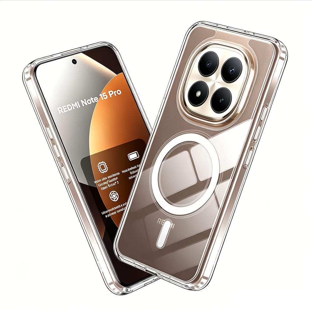 TEMU Custodia per telefono - Custodia per Redmi Note 13 14 15 Pro Plus 5G, cover magnetica resistente, antiscivolo, , supporta la ricarica wireless